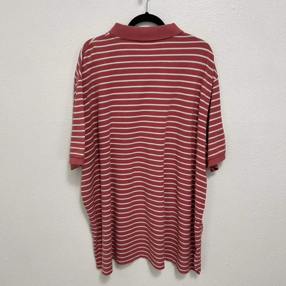 VTG Polo Ralph Lauren Shirt Men's‎ Short Sleeve Pink White Striped Sz 4XB Preppy